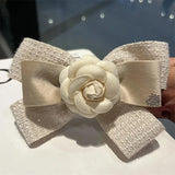 Fabric Bow Brooches for Women Camellia Flower Shirt Cravat Collar Pins