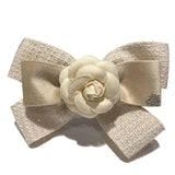 Fabric Bow Brooches for Women Camellia Flower Shirt Cravat Collar Pins