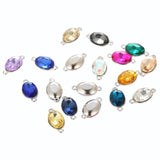 10pcs Crystal Rhinestone Oval Glass Charms for Jewelry Making