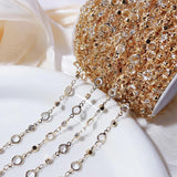 1m Clear Crystal Beads Chains Glass KC Chain for Necklace Bracelet DIY Jewelry