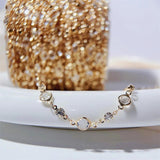 1m Clear Crystal Beads Chains Glass KC Chain for Necklace Bracelet DIY Jewelry