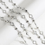 1m Clear Crystal Beads Chains Glass KC Chain for Necklace Bracelet DIY Jewelry