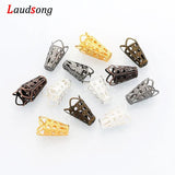 Metal Wine Cup Bead Cap Hollow Flower Trumpet End Caps for Jewelry Making