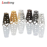 Metal Wine Cup Bead Cap Hollow Flower Trumpet End Caps for Jewelry Making