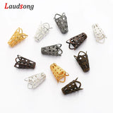 Metal Wine Cup Bead Cap Hollow Flower Trumpet End Caps for Jewelry Making