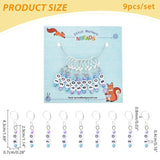 9Pcs Num 10-90 Acrylic Beads Stitch Marker Charms Locking Stitch Marker