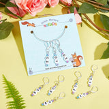 9Pcs Num 10-90 Acrylic Beads Stitch Marker Charms Locking Stitch Marker
