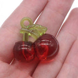 5Pcs Cartoon Cherry Shape Acrylic Beads Jewelry Making Earrings 30mm