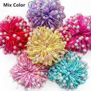 Kids Hair Bands with Acrylic Beads Elastic Hair Tie