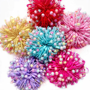 Kids Hair Bands with Acrylic Beads Elastic Hair Tie