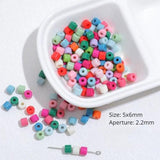 50g 6mm Small Cylindrical Pier Dun Acrylic Beaded DIY Jewelry Mobile Phone