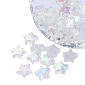 100pcs Eco-Friendly Acrylic Star 10x4mm Beads for Jewelry Making
