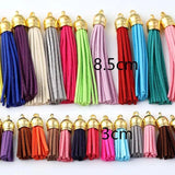 10pcs Mix Leather Cord Fabric Tassel for Keychain Cellphone Jewelry Charms