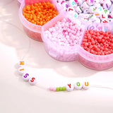 5100pcs Colored Square Letter Rice Bead Jewelry Box
