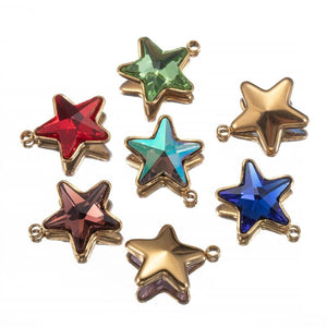 5pcs Star Glass Pendants Crystal Charms Beads for Necklace Bracelet DIY