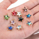 5pcs Star Glass Pendants Crystal Charms Beads for Necklace Bracelet DIY