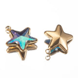 5pcs Star Glass Pendants Crystal Charms Beads for Necklace Bracelet DIY