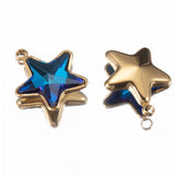 5pcs Star Glass Pendants Crystal Charms Beads for Necklace Bracelet DIY