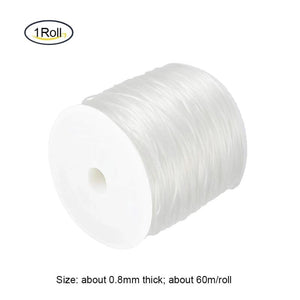 60 Yards Clear Elastic String Cord Polyester Stretch Thread for Party Deco