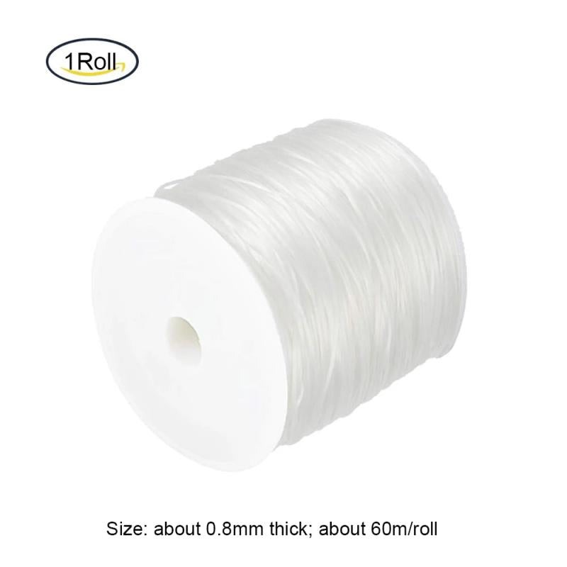 60 Yards Clear Elastic String Cord Polyester Stretch Thread for Party Deco
