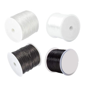 60 Yards Clear Elastic String Cord Polyester Stretch Thread for Party Deco