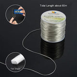 60 Yards Clear Elastic String Cord Polyester Stretch Thread for Party Deco