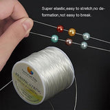 60 Yards Clear Elastic String Cord Polyester Stretch Thread for Party Deco