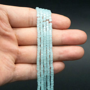 200 Light Jade 2mm Faceted Glass Cube Spacer Beads