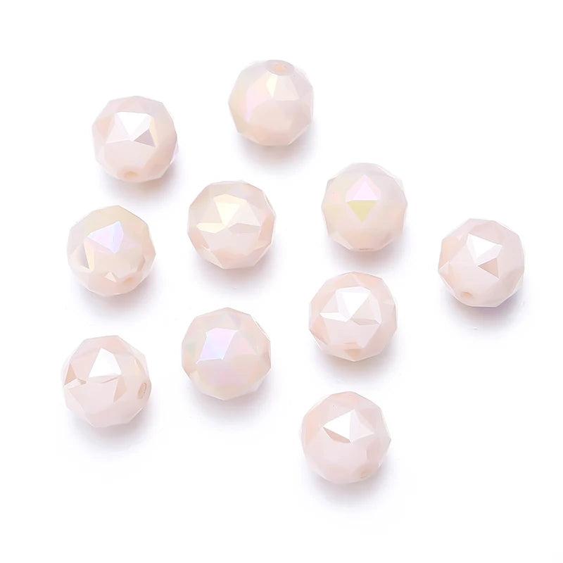 20Pcs Round Glass Beads 10mm Multicolor DIY Necklace Bracelet Accessories