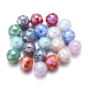 20Pcs Round Glass Beads 10mm Multicolor DIY Necklace Bracelet Accessories