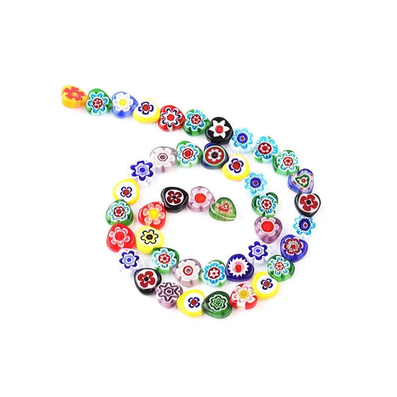 8/10/12mm Glass Beads Peach Heart Millefiore Loose Bead DIY Making