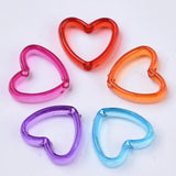Acrylic Heart Bead Frames Mixed Jewelry 15x16.5x4mm