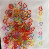 Acrylic Heart Bead Frames Mixed Jewelry 15x16.5x4mm