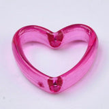 Acrylic Heart Bead Frames Mixed Jewelry 15x16.5x4mm