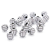 50pcs 12mm Acrylic Sport Spacer Beads for DIY Bracelets Basketball Tennis Rugby