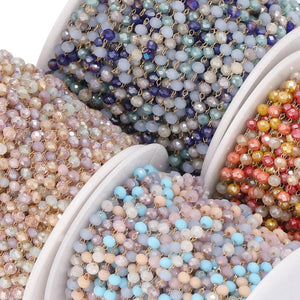 1 Meter Colorful Glass Beads Chains for DIY Jewelry Making