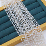 2M Copper Crystal Beads Craft Chain Link Chain With Crystal Glass Beads