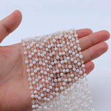 2M Copper Crystal Beads Craft Chain Link Chain With Crystal Glass Beads