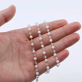 2M Copper Crystal Beads Craft Chain Link Chain With Crystal Glass Beads