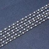 2M Copper Crystal Beads Craft Chain Link Chain With Crystal Glass Beads