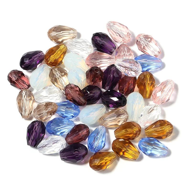 30pcs Mixed Glass Crystal Cut Beads for DIY Bracelets Jewelry Making
