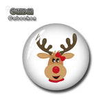 Christmas Glass Dome Cabochon, Tree Santa Reindeer Image Beads - FJ2396