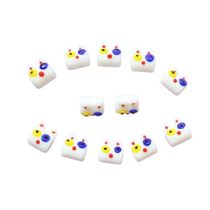 13*15mm Children's Cat Glass Beads DIY Jewelry Accessories 2pcs