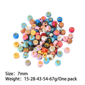 100pcs/Lot 7MM Mixed Alphabet Beads for Jewelry Making DIY