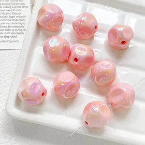 10pcs Acrylic Pendant Beads Macaron Loose Beads Diy Necklace Earrings Jewelry