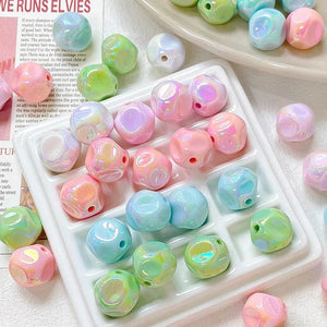 10pcs Acrylic Pendant Beads Macaron Loose Beads Diy Necklace Earrings Jewelry