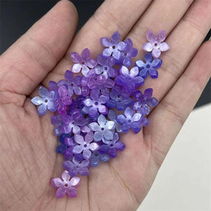 20PC 13MM Flower Beads Cap Acetic Acid Acrylic Spacer Beads Charm Connectors