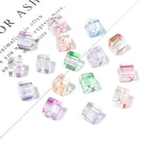 100pc Crystal Glass Square Beads DIY Jewelry Interval Bead Accessories