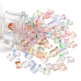 100pc Crystal Glass Square Beads DIY Jewelry Interval Bead Accessories