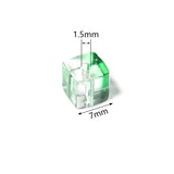 100pc Crystal Glass Square Beads DIY Jewelry Interval Bead Accessories